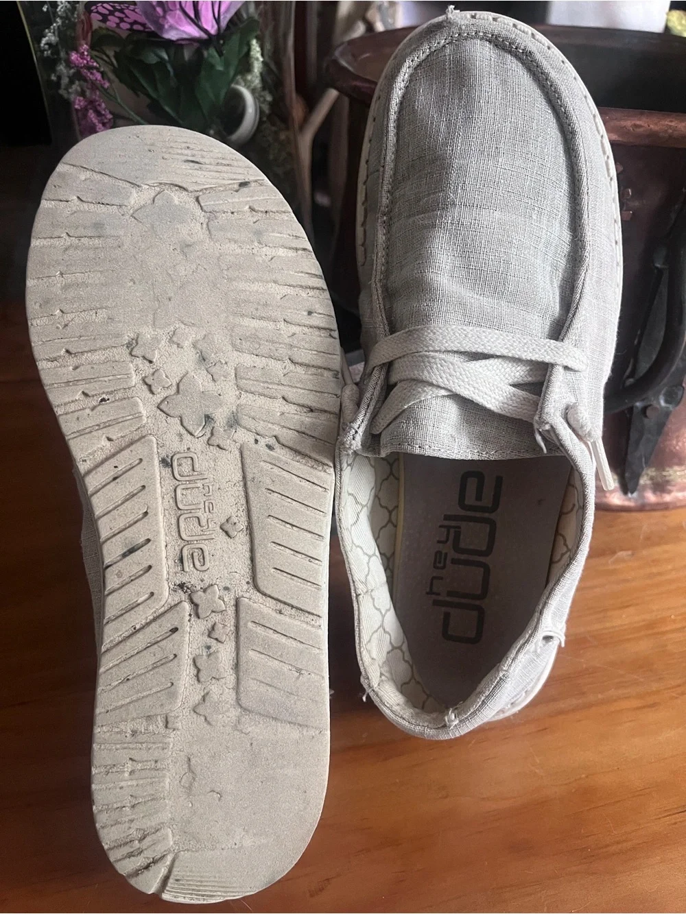 Hey Dudes!  Grey. Size 7